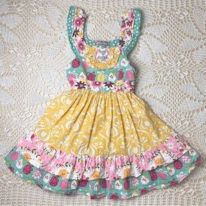 Jelly the Pug Girls 4 Years Sweet Peep Collection Girls Flutter Sleeve Dress